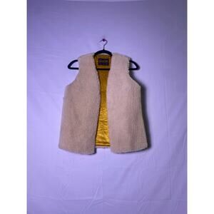 Vintage 70’s Sears Faux Tan Shearling Open Vest Men's Size Small